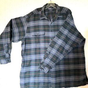 Ralph Lauren Polo Benford Plaid Button Up Shirt - Blue and Gray Sz- XXL  Pockets